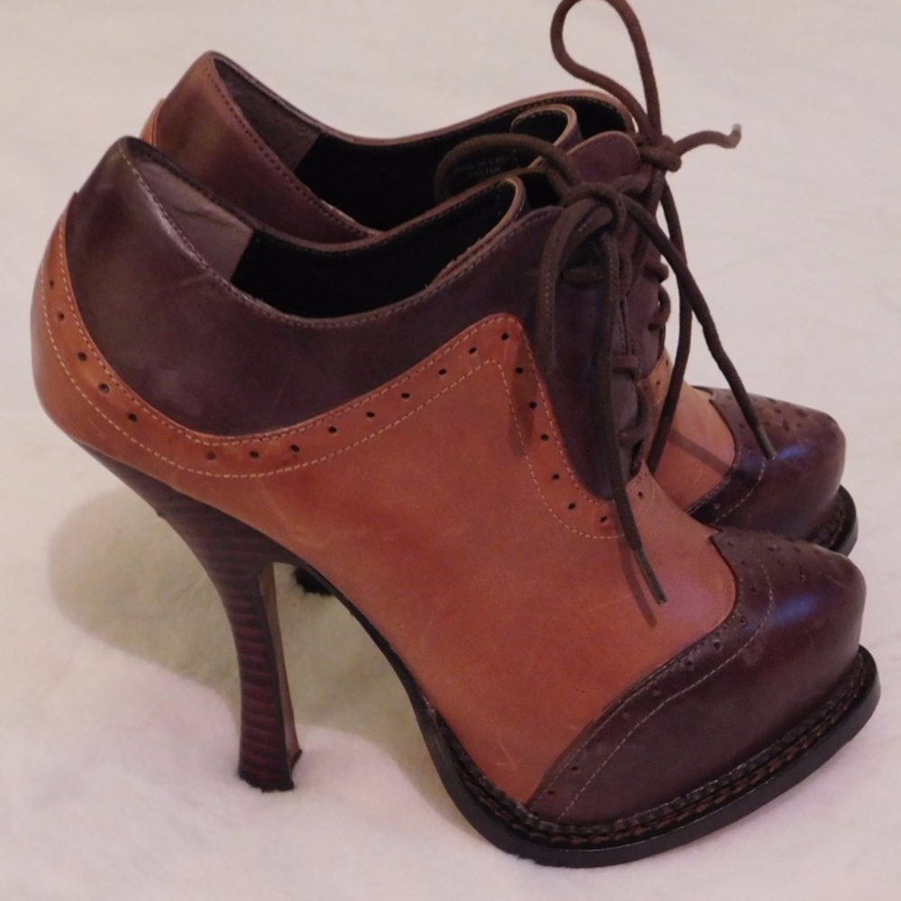 LEON MAX DARK BROWN & CHESTNUT LEATHER BOOTIE